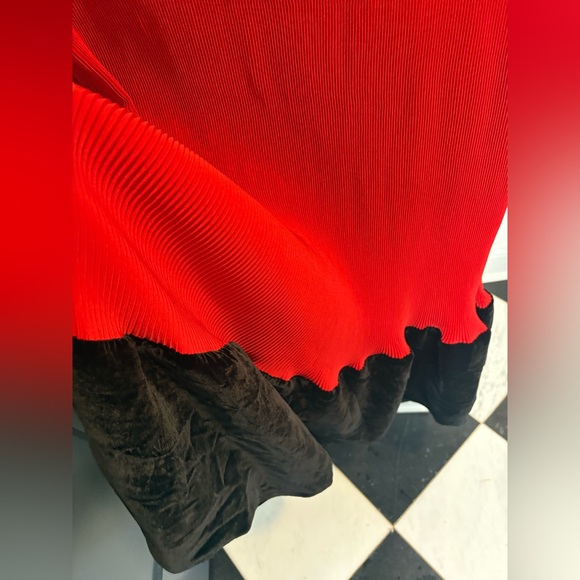 Tory Burch Convertible Pleated Ruffle Velvet Dress - Picture 9 of 13